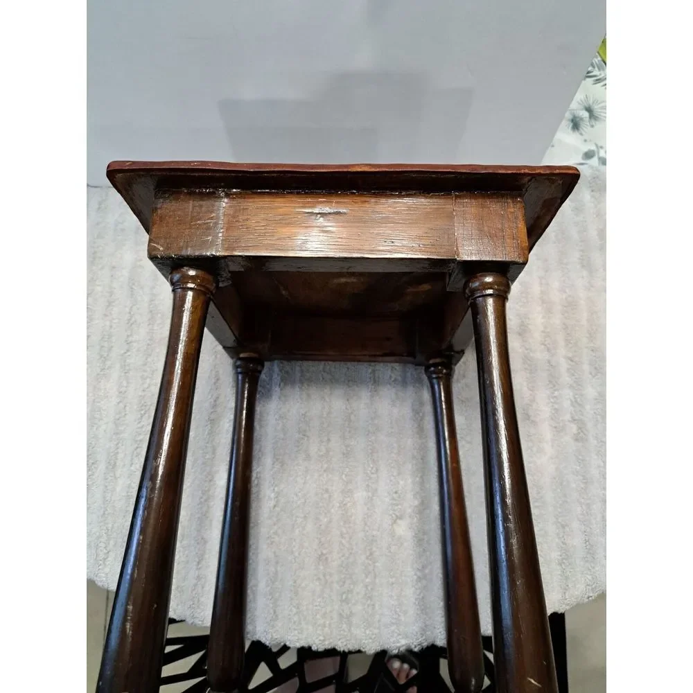 Antique 20th Century‎ Leather Wrapped Hand Tooled Peruvian Accent Nesting Table